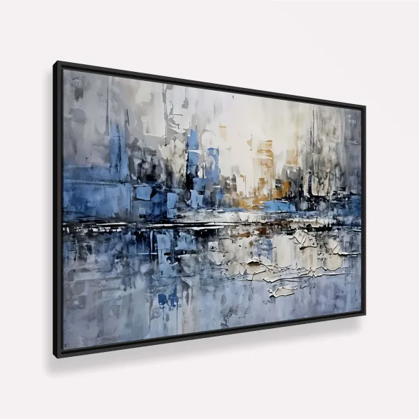 Quadro Composição Abstrata Moderno Detalhes Azul