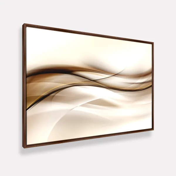 Quadro Abstrato Ondas em Tons Bege com Marrom