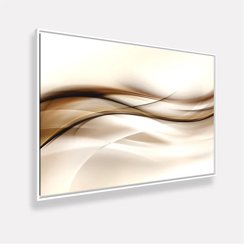 Quadro Abstrato Ondas em Tons Bege com Marrom