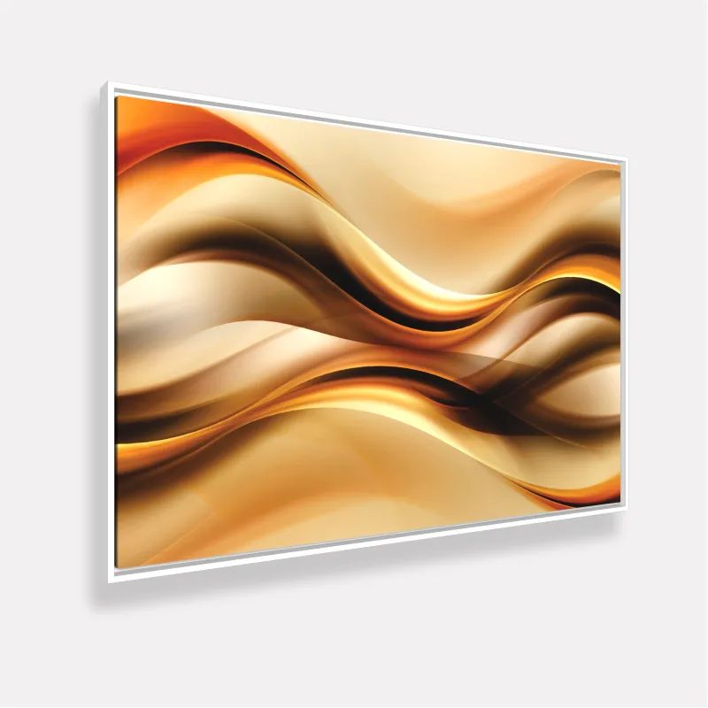 Quadro Abstrato Moderno Ondas Marrom e Dourado