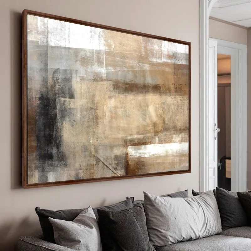 Quadro Abstrato Moderno Pinceladas Retas