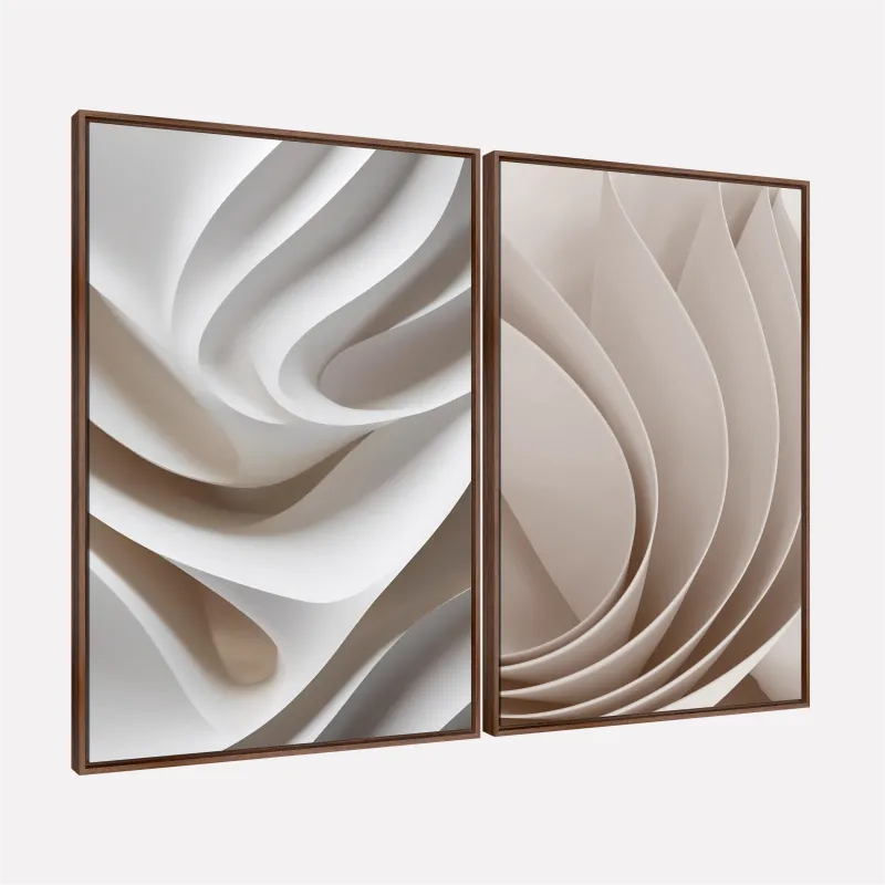 Quadro Abstrato Composição Contemporânea Atemporal em Off-White