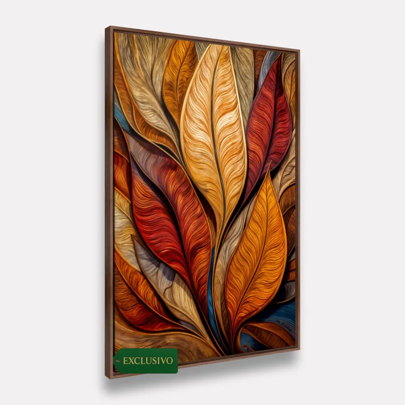 Quadro Elegância Abstrata Essência das Folhas em Chamas