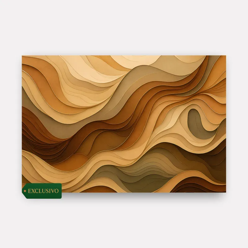 Quadro Abstrato Ondas De Terra Movimento Em Tons Naturais