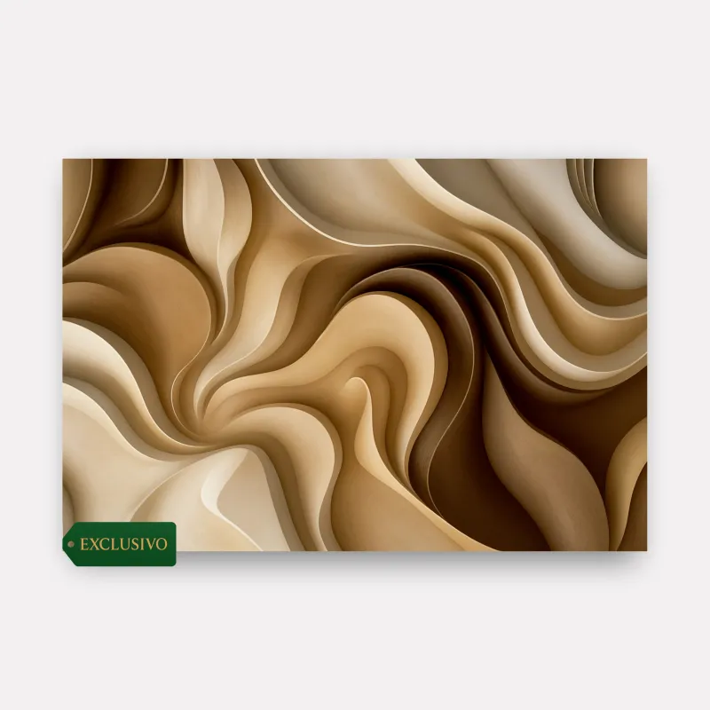  Quadro Abstrato Essência do Deserto Elegância em Movimento Tons Naturais