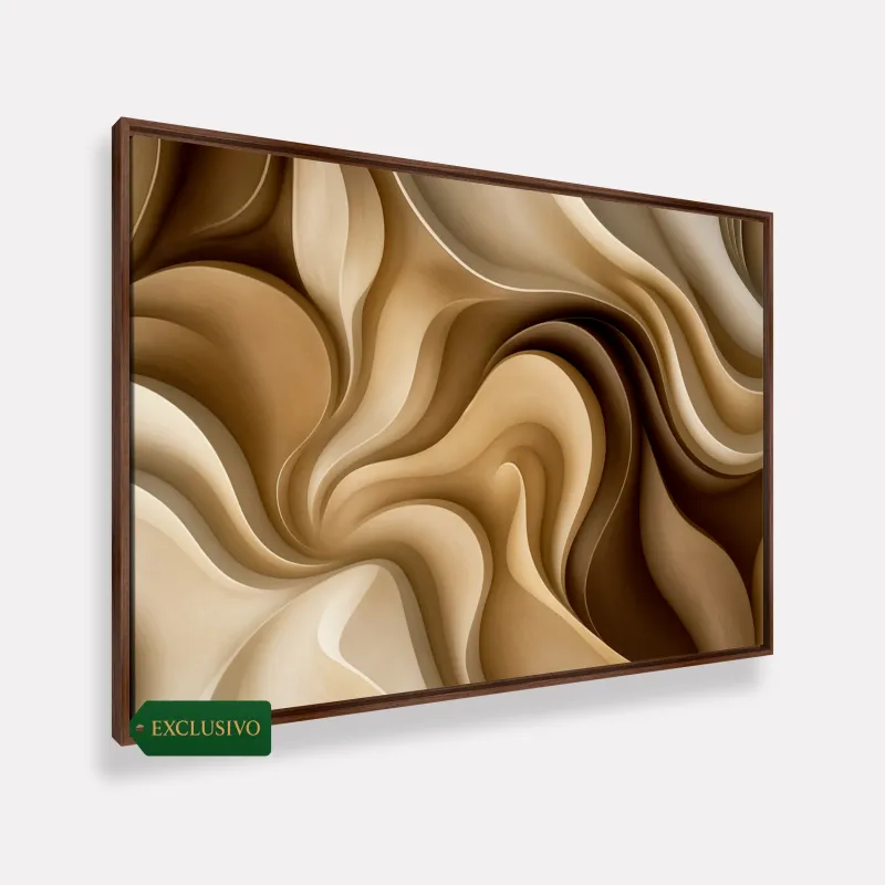  Quadro Abstrato Essência do Deserto Elegância em Movimento Tons Naturais