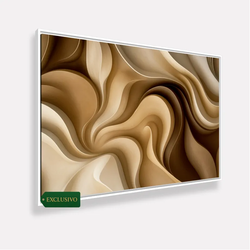  Quadro Abstrato Essência do Deserto Elegância em Movimento Tons Naturais