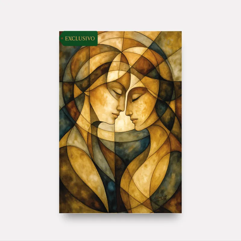 Quadro Abstrato Gênese Humana a Criação Divina Adão e Eva