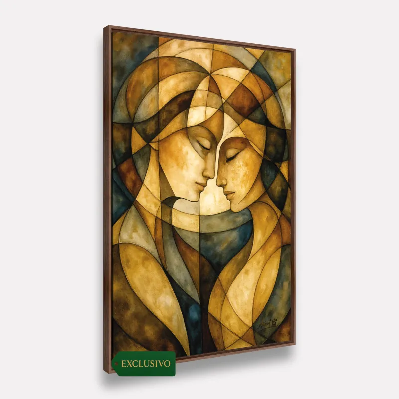 Quadro Abstrato Gênese Humana a Criação Divina Adão e Eva