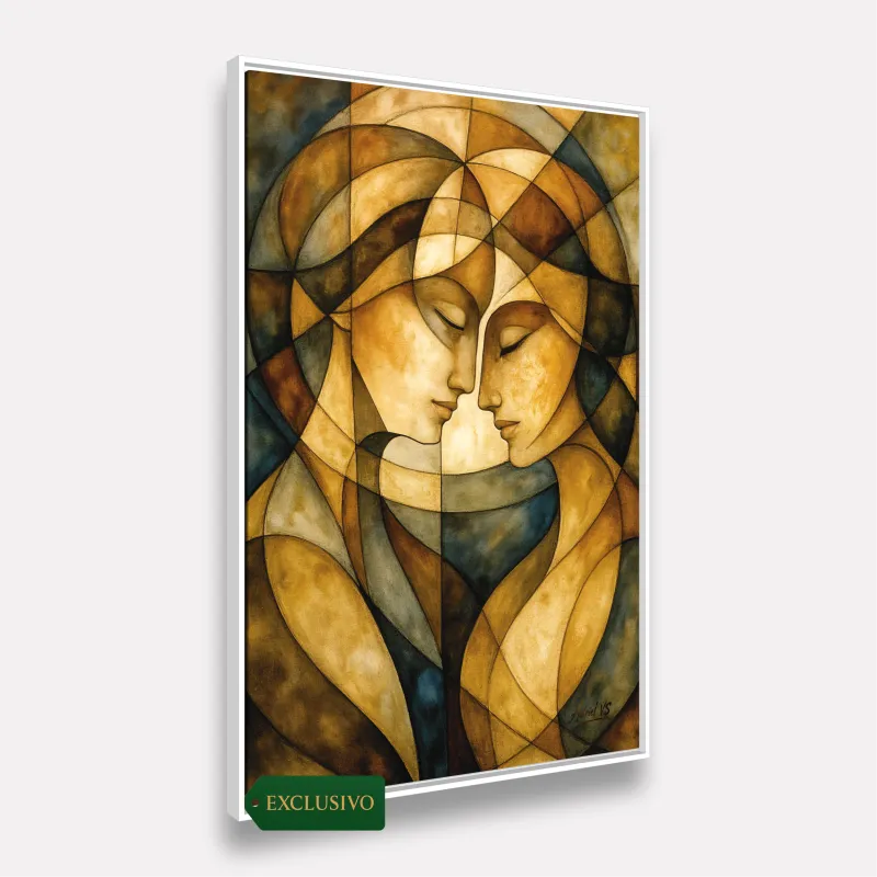 Quadro Abstrato Gênese Humana a Criação Divina Adão e Eva