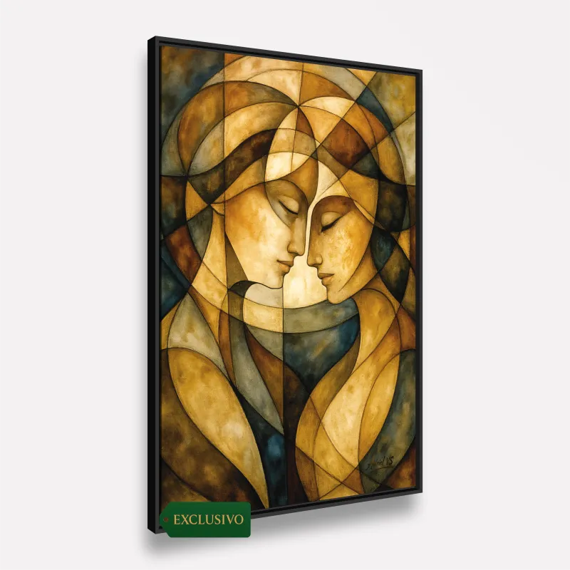 Quadro Abstrato Gênese Humana a Criação Divina Adão e Eva