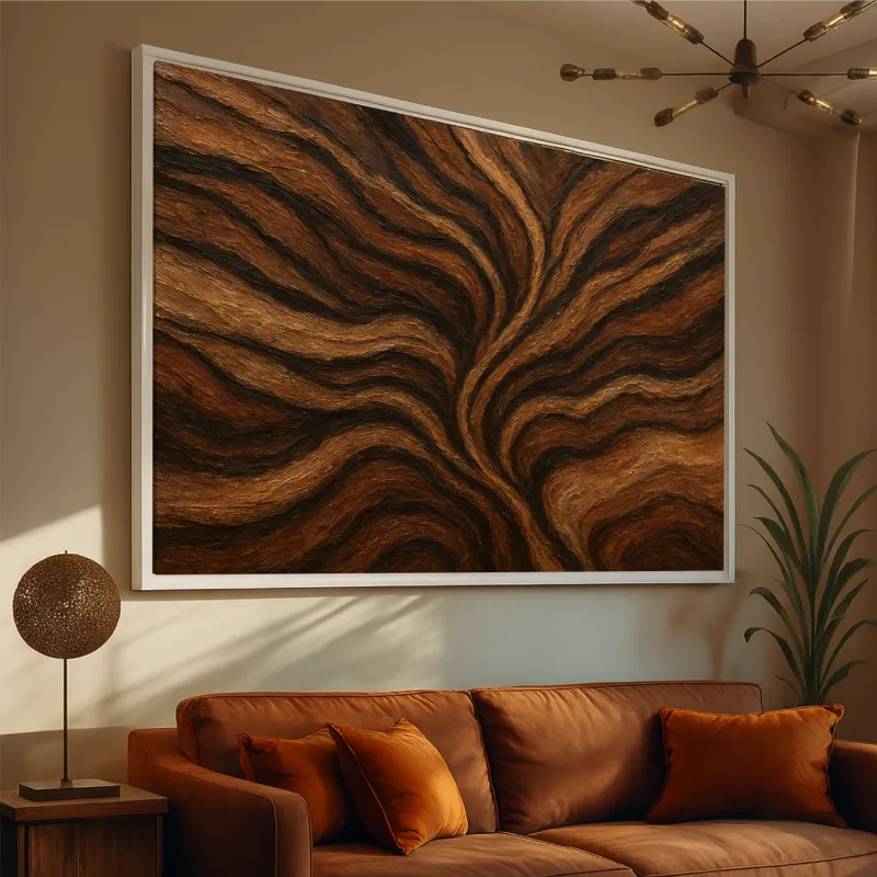 Quadro Abstrato Raízes Do Tempo Tons Terrosos 