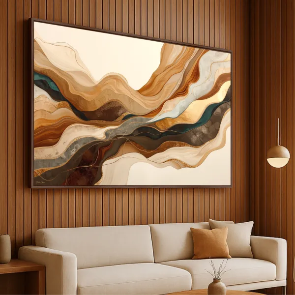 Quadro Abstrato Moderno Ondas Em Harmonia - Arte Exclusiva