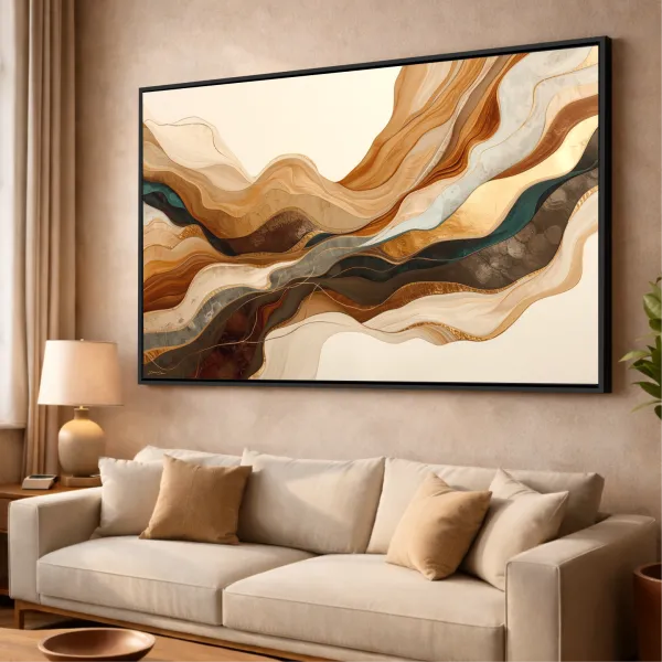 Quadro Abstrato Moderno Ondas Em Harmonia - Arte Exclusiva