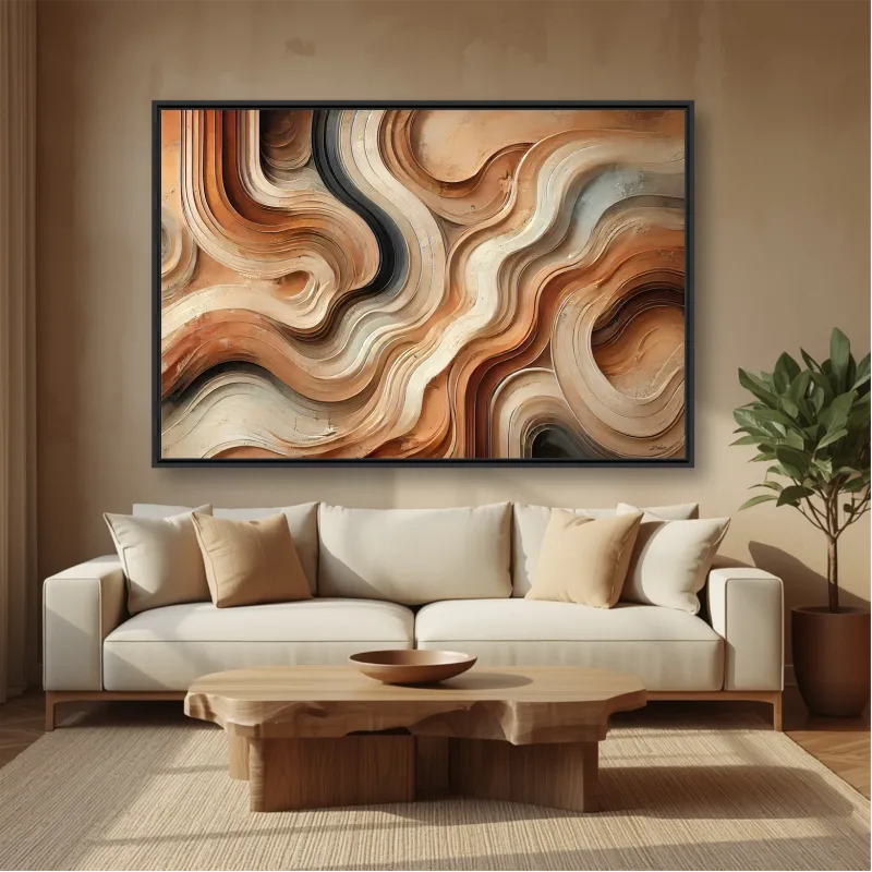 Quadro Decorativo Abstrato Entre Curvas - Arte Exclusiva