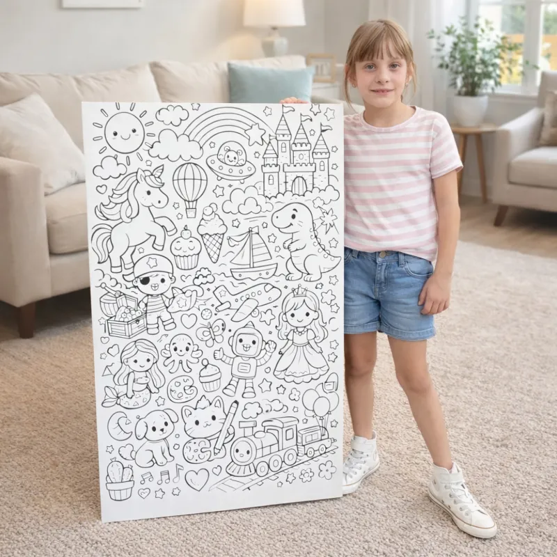 Quadro para pintar Infantil Grande Mundo da Imaginação - Meninas