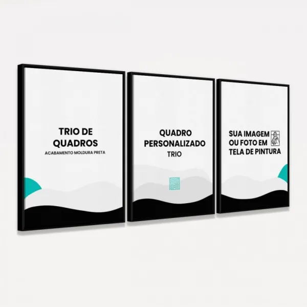 Quadros Personalizados - Kit 3 Peças Vertical