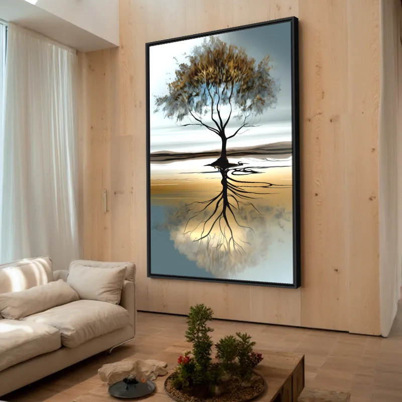 Quadro Abstrato Árvore Reflexo da Vida