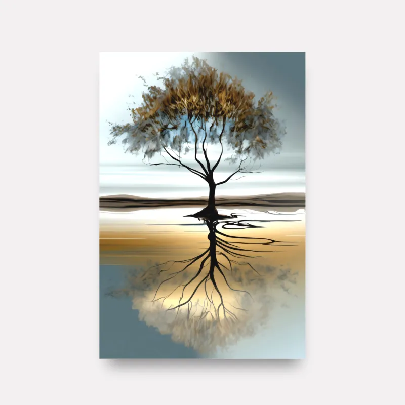 Quadro Abstrato Árvore Reflexo da Vida