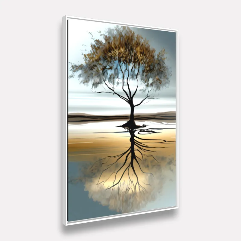 Quadro Abstrato Árvore Reflexo da Vida