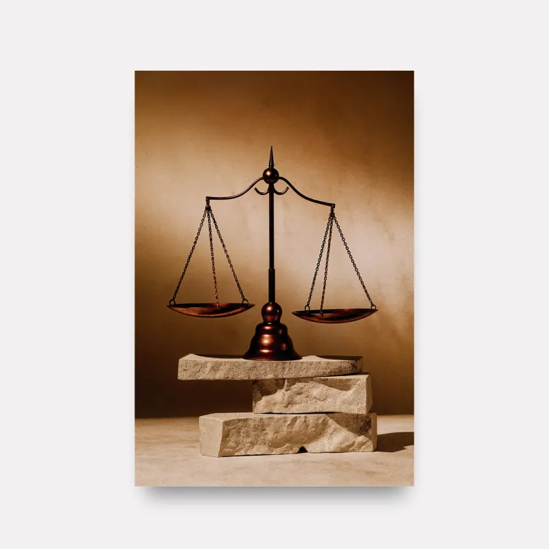 Quadro Advocacia Balança sobre a Rocha Vintage