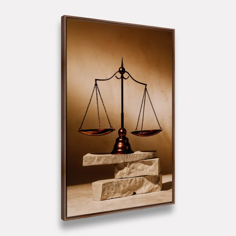 Quadro Advocacia Balança sobre a Rocha Vintage