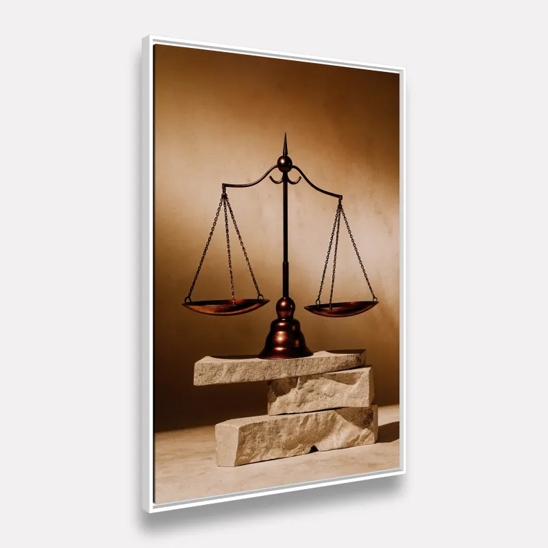 Quadro Advocacia Balança sobre a Rocha Vintage