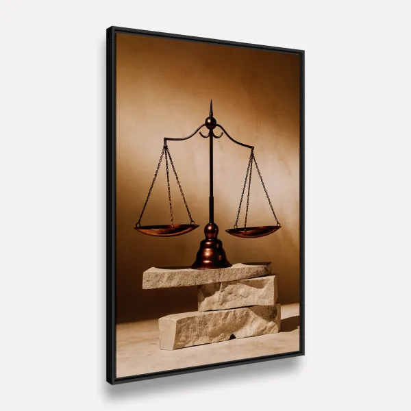 Quadro Advocacia Balança sobre a Rocha Vintage