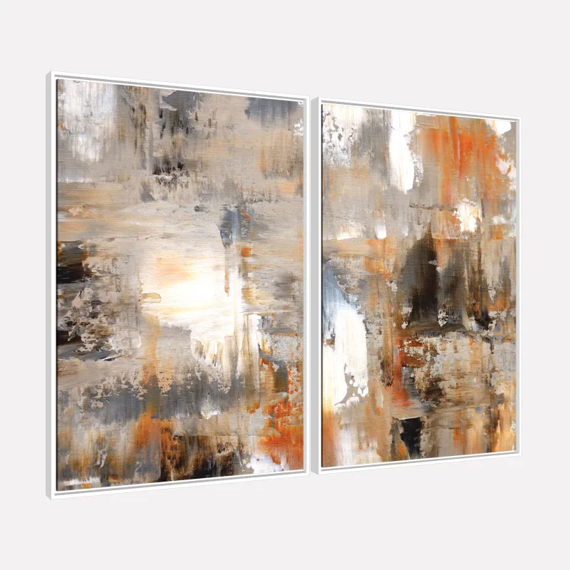 Quadro decorativo Pinceladas em Sintonia Duo Abstrato