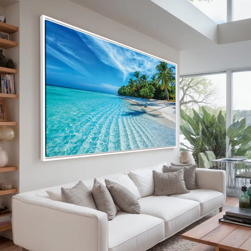 Quadro Decorativo Praia Tropical Paraíso Azul o Refúgio dos Sonhos
