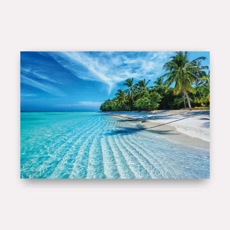 Quadro Decorativo Praia Tropical Paraíso Azul o Refúgio dos Sonhos