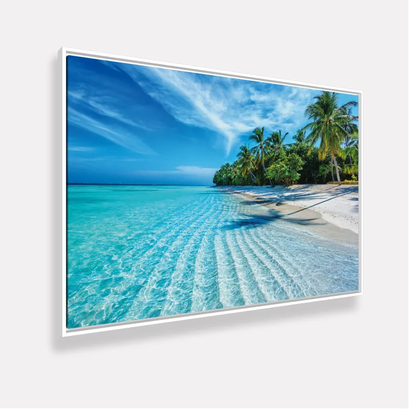 Quadro Decorativo Praia Tropical Paraíso Azul o Refúgio dos Sonhos