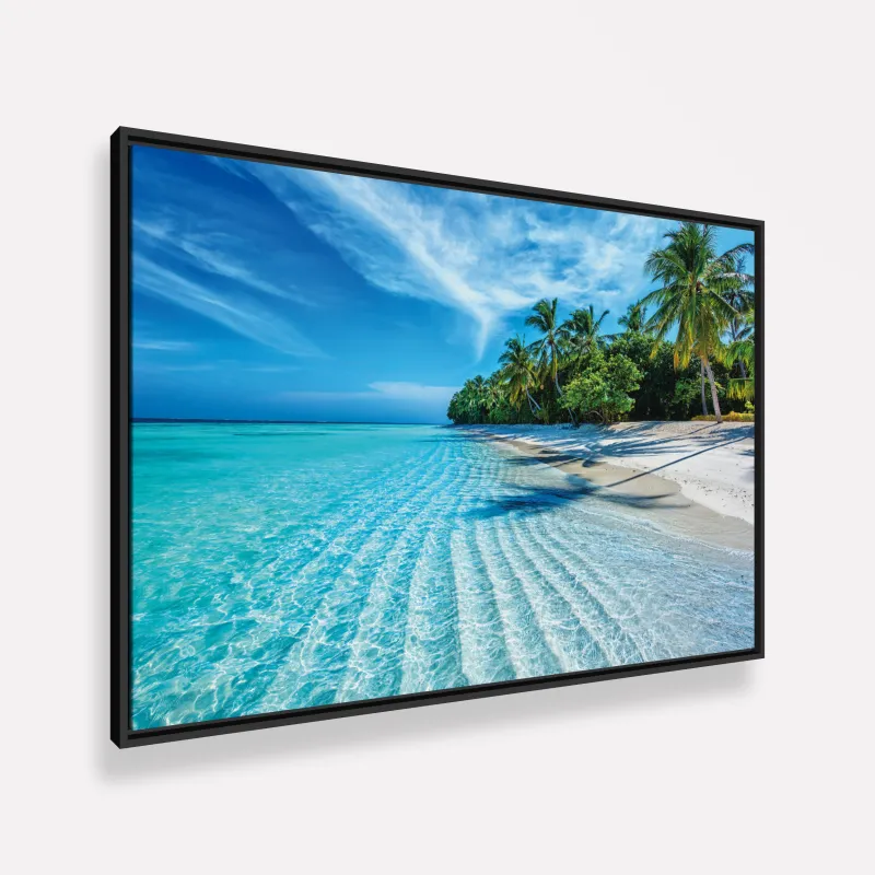 Quadro Decorativo Praia Tropical Paraíso Azul o Refúgio dos Sonhos