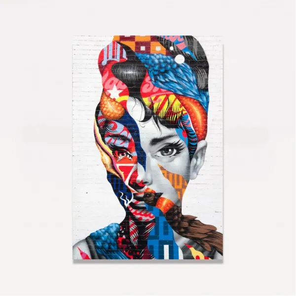 Quadro Audrey Hepburn Street Art decorativo