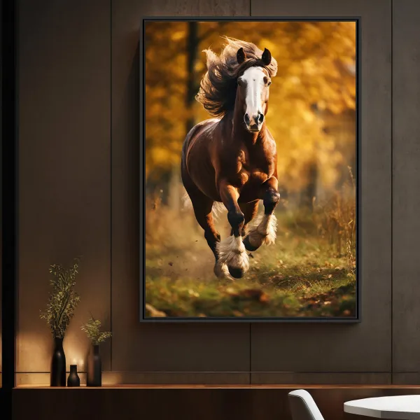 Quadro Cavalo Alazão Correndo ao Ar Livre