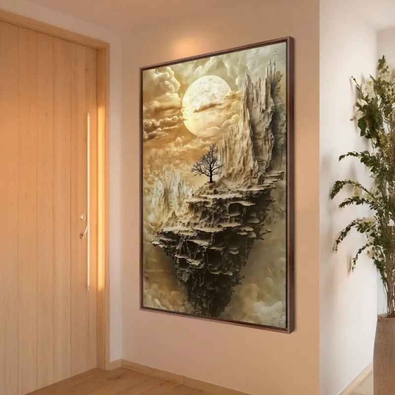 Quadro Abstrato Escarpa dos Céus Sobre a Lua