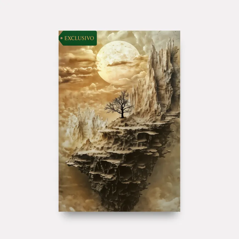 Quadro Abstrato Escarpa dos Céus Sobre a Lua